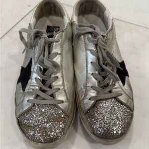 Silver Sneakers with Black Star